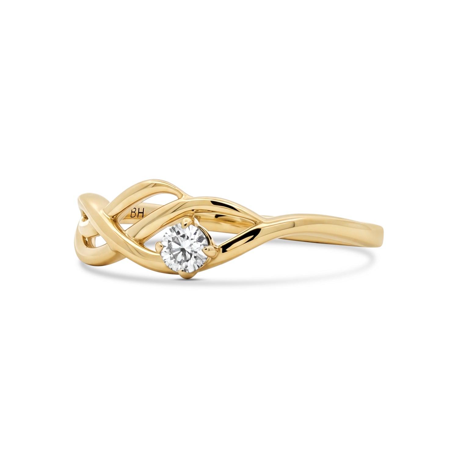 Fire & Ice 10k Gold Wavy Openwork Diamond Ring