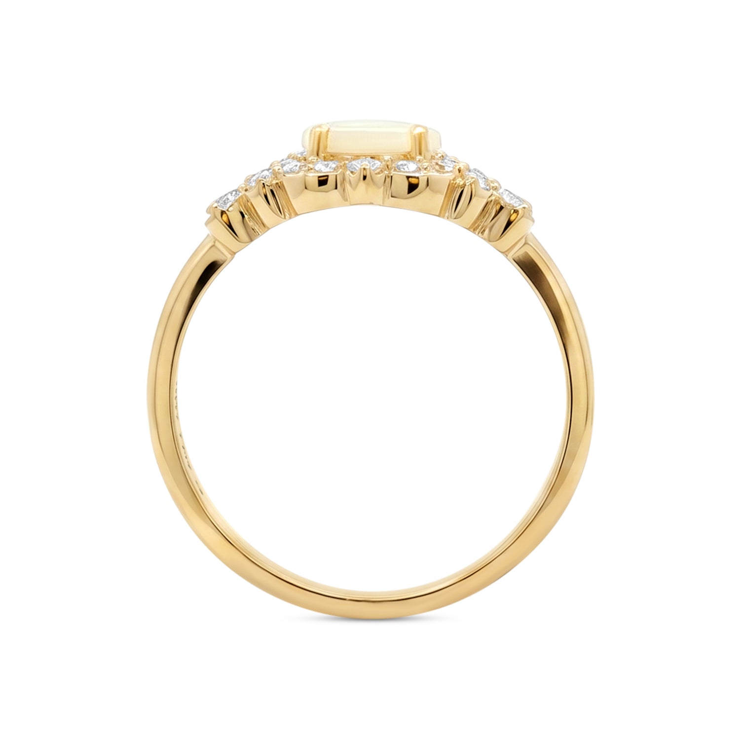 Fire & Ice 10k Gold Marquise Opal & Diamond Ring