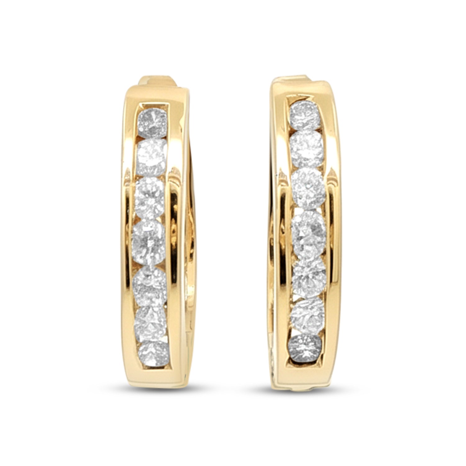 10k Yellow Gold 0.20tdw Large Diamond Hoop Earrings