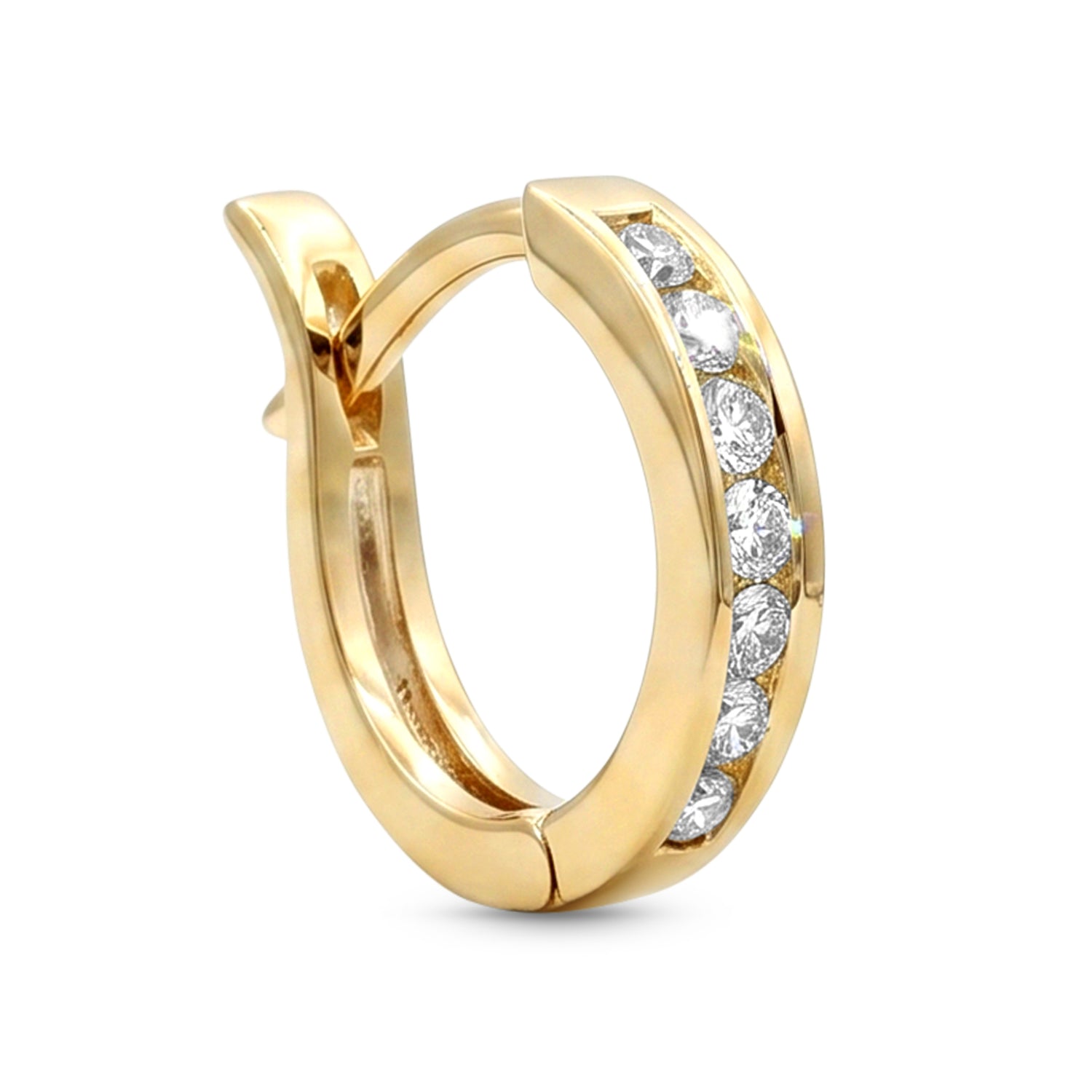 10k Yellow Gold 0.20tdw Medium Diamond Hoop Earrings