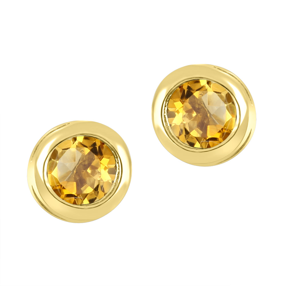 FINAL SALE - 10K Bezel Set Birthstone Earrings - November