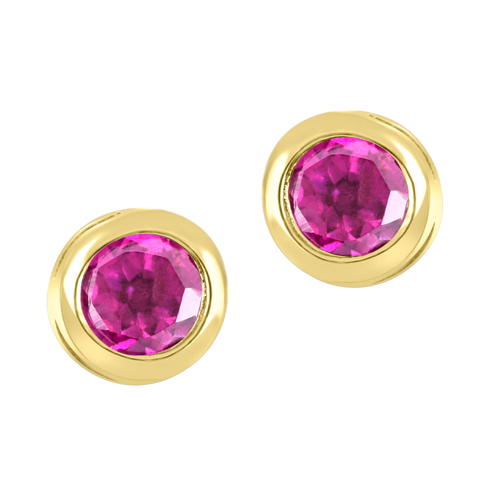 FINAL SALE - 10K Bezel Set Birthstone Earrings - June