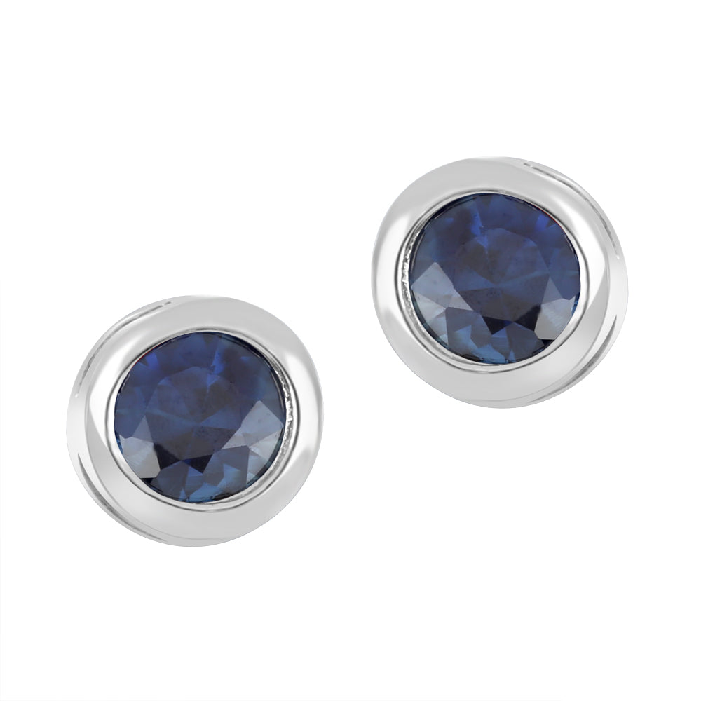 10K Bezel Set Birthstone Earrings - September