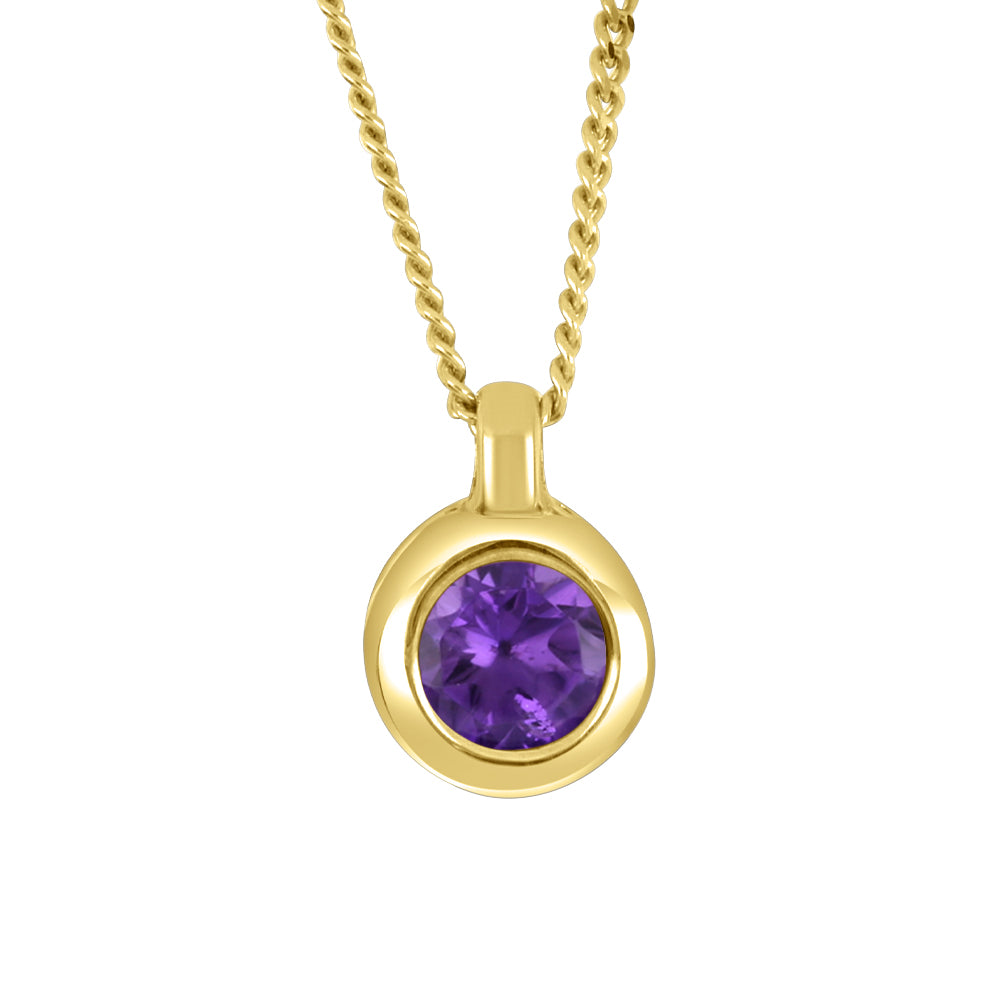 FINAL SALE - 10K Bezel Set February Birthstone Pendant