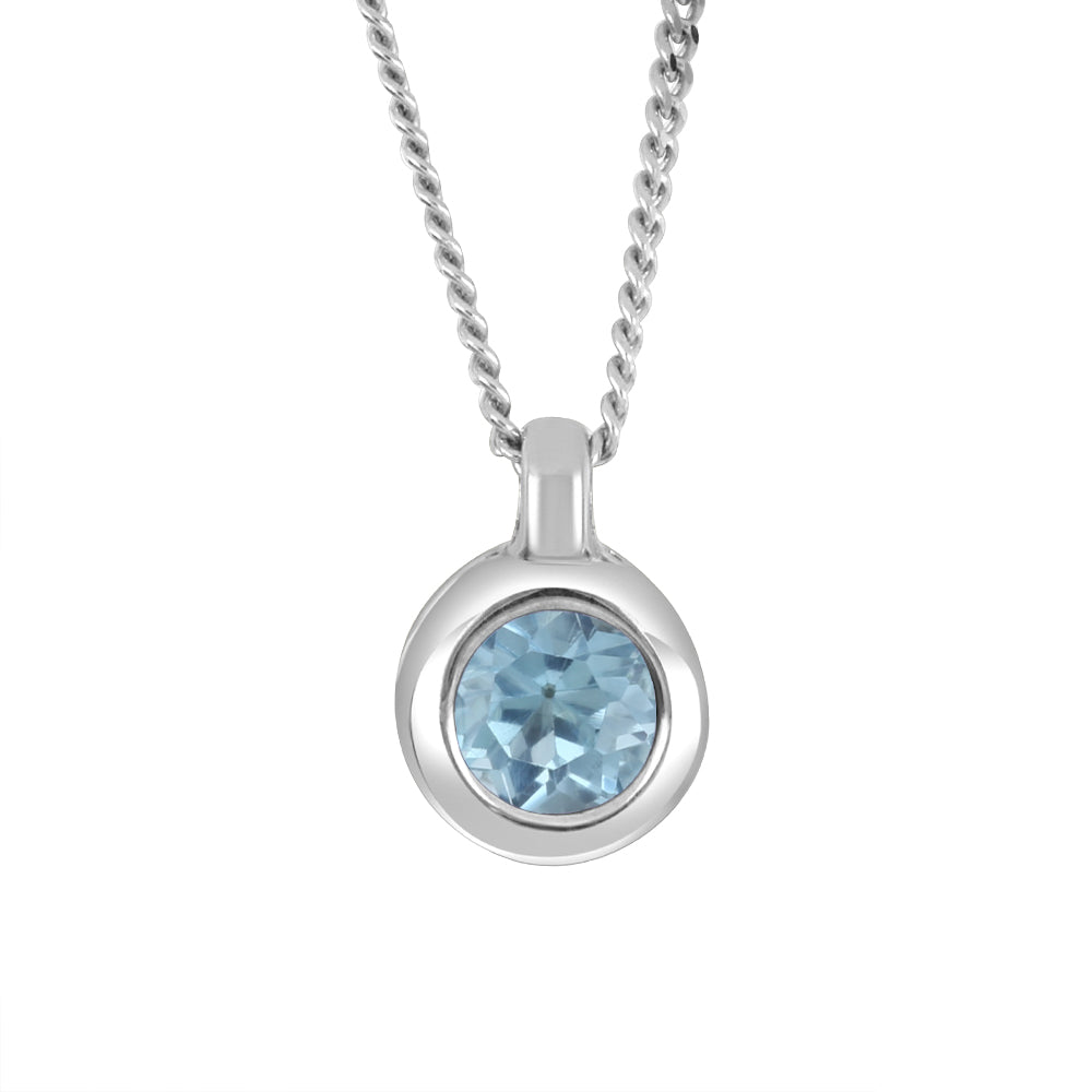 10K Bezel Set Birthstone Pendant - December