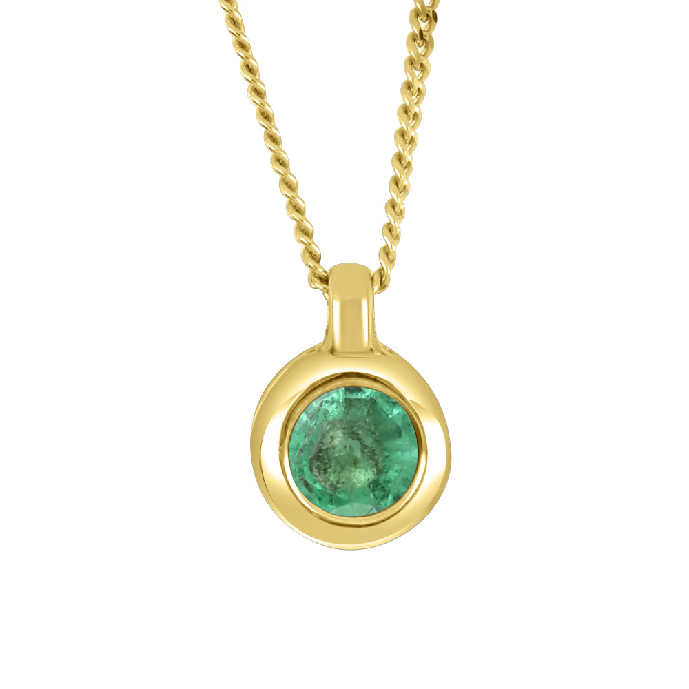 FINAL SALE - 10K Bezel Set May Birthstone Pendant