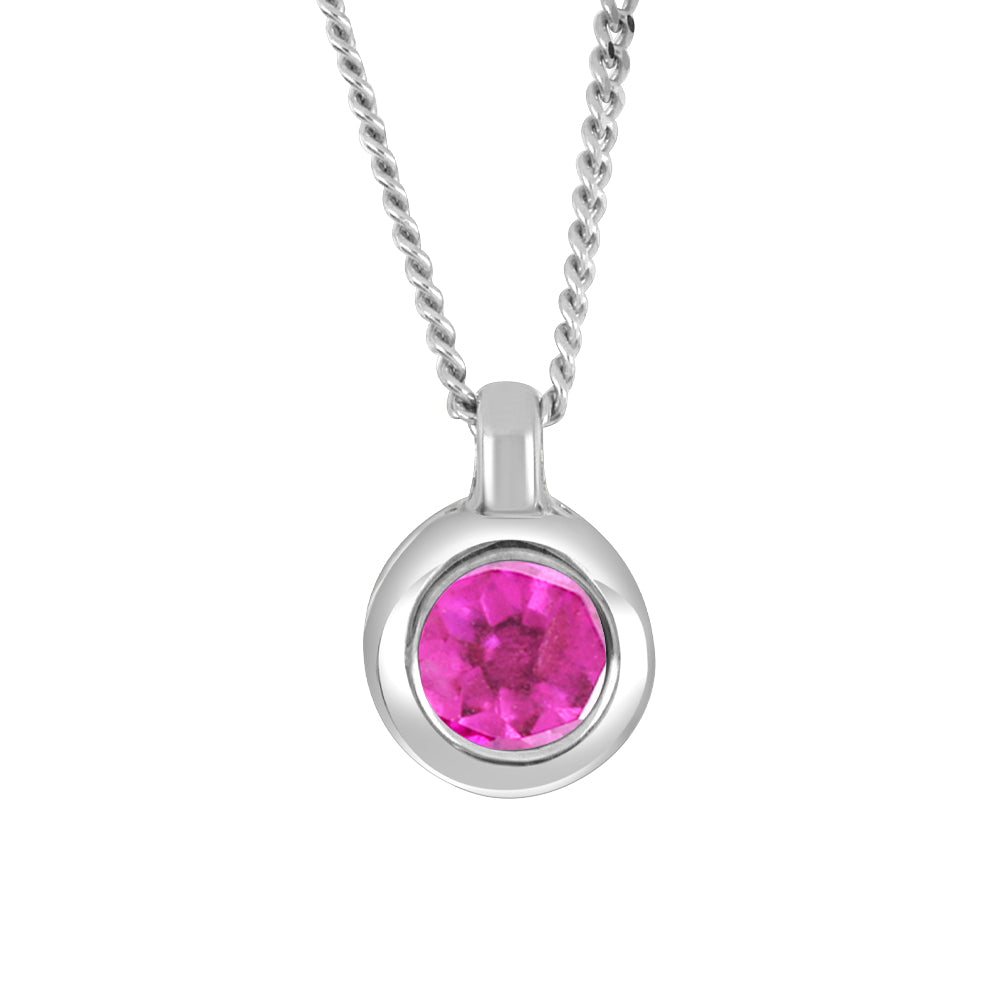 FINAL SALE - 10K Bezel Set Birthstone Pendant - June