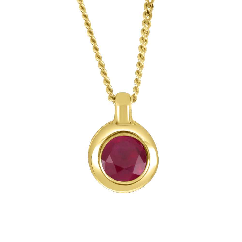 FINAL SALE - 10K Bezel Set Birthstone Pendant - July