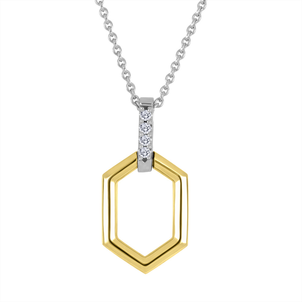10 Karat 0.02TDW Diamond Necklace, 18"