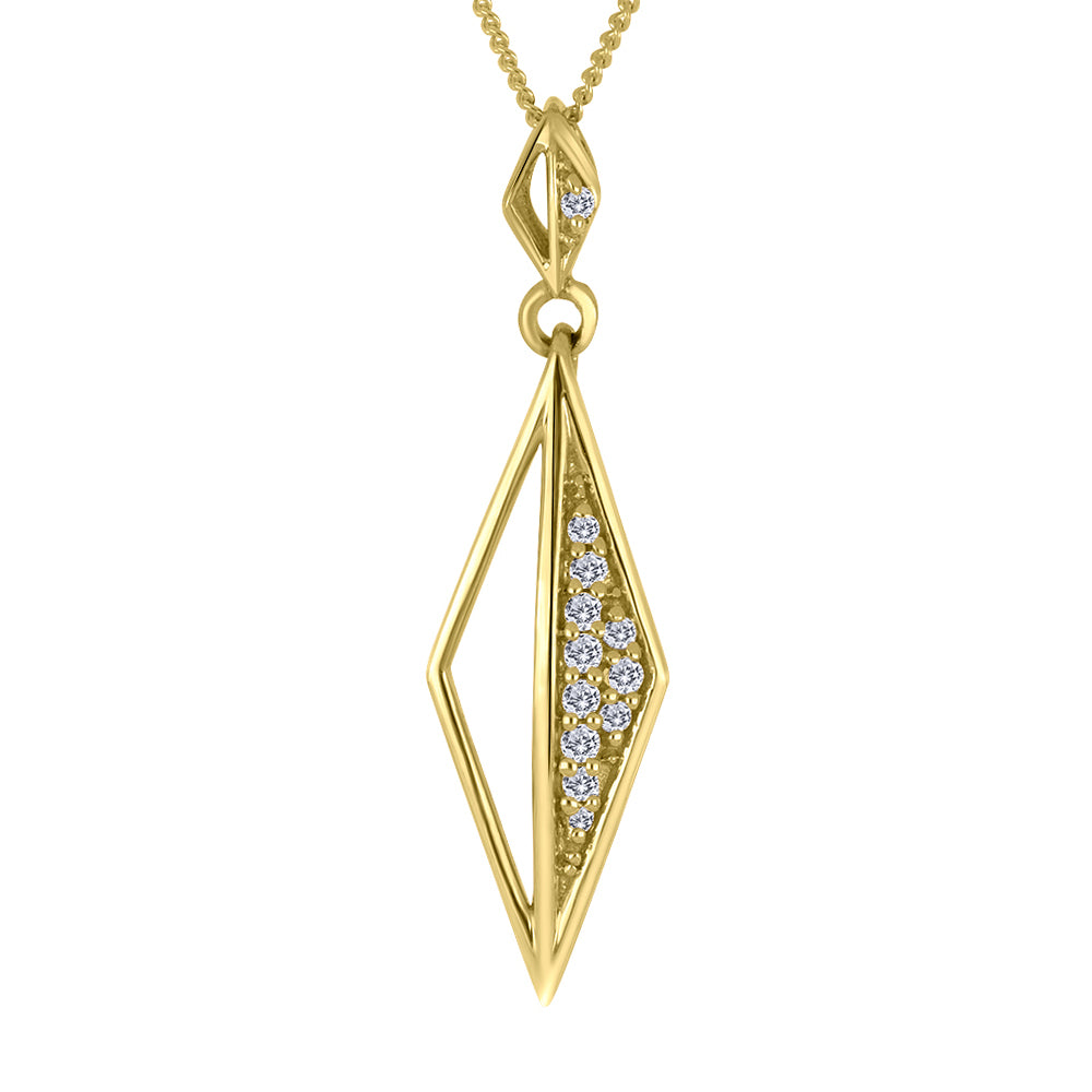 10k yellow gold geometric pend