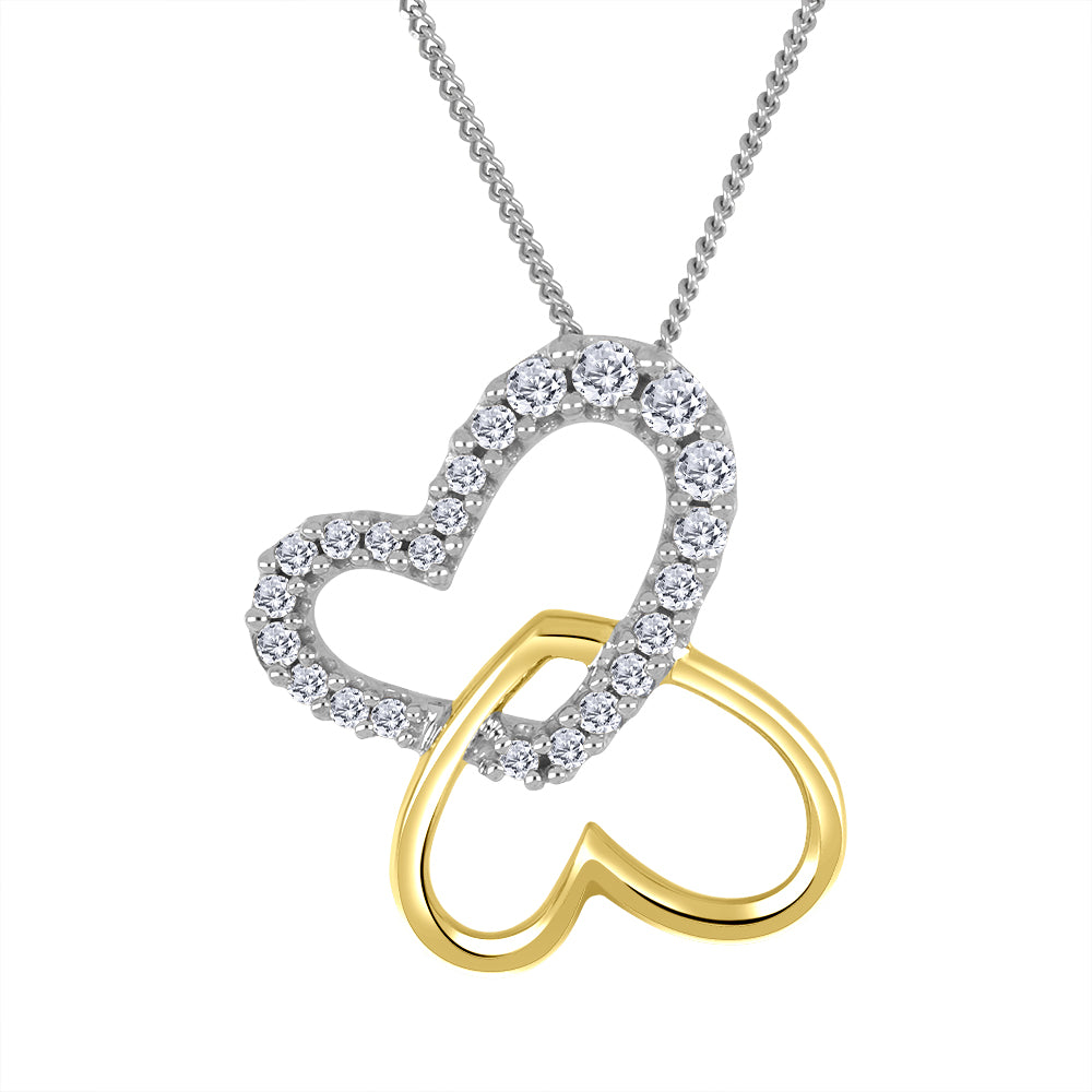 10k yellow & white gold double