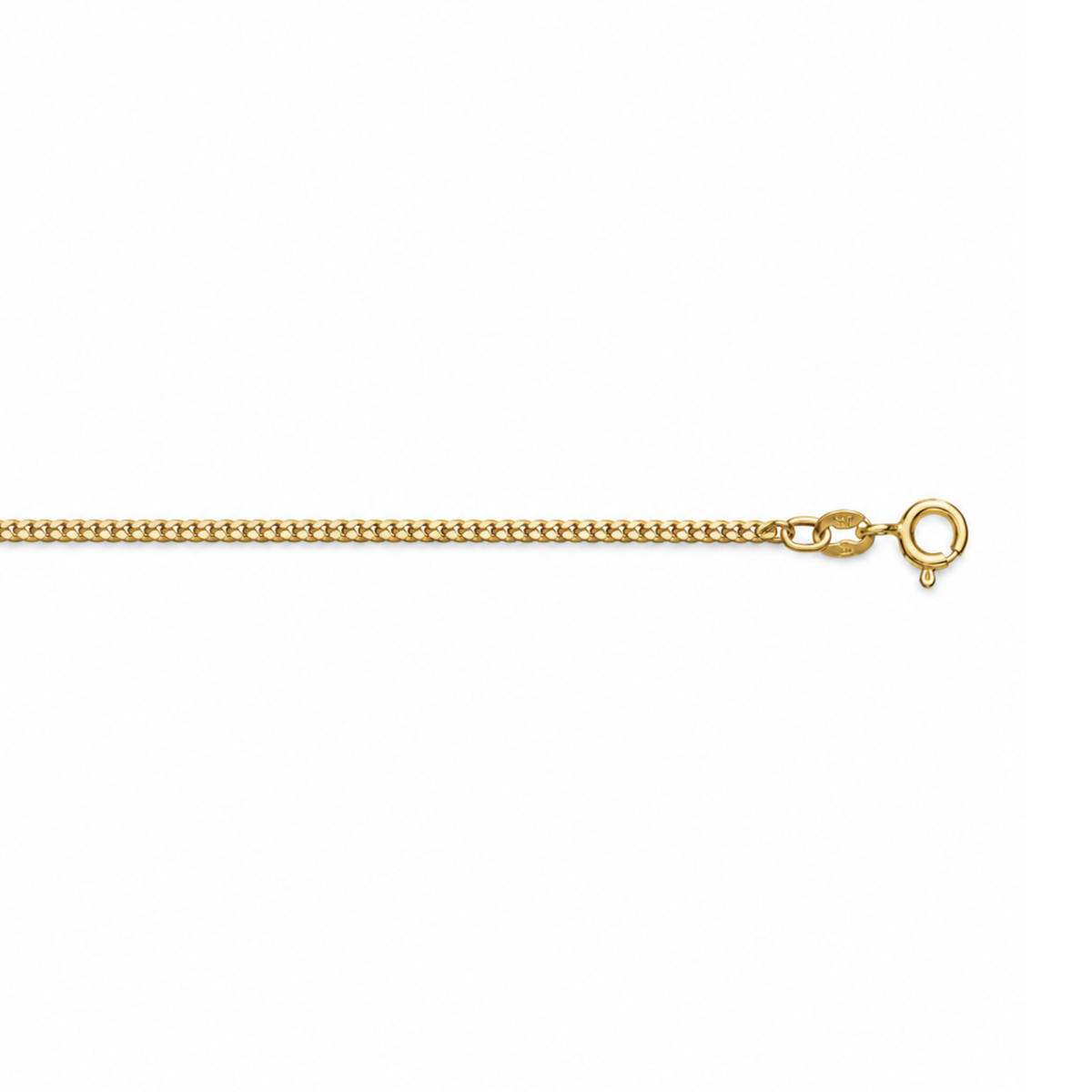 Gold Vermeil Curb Link (1.2mm) Chain, 16"