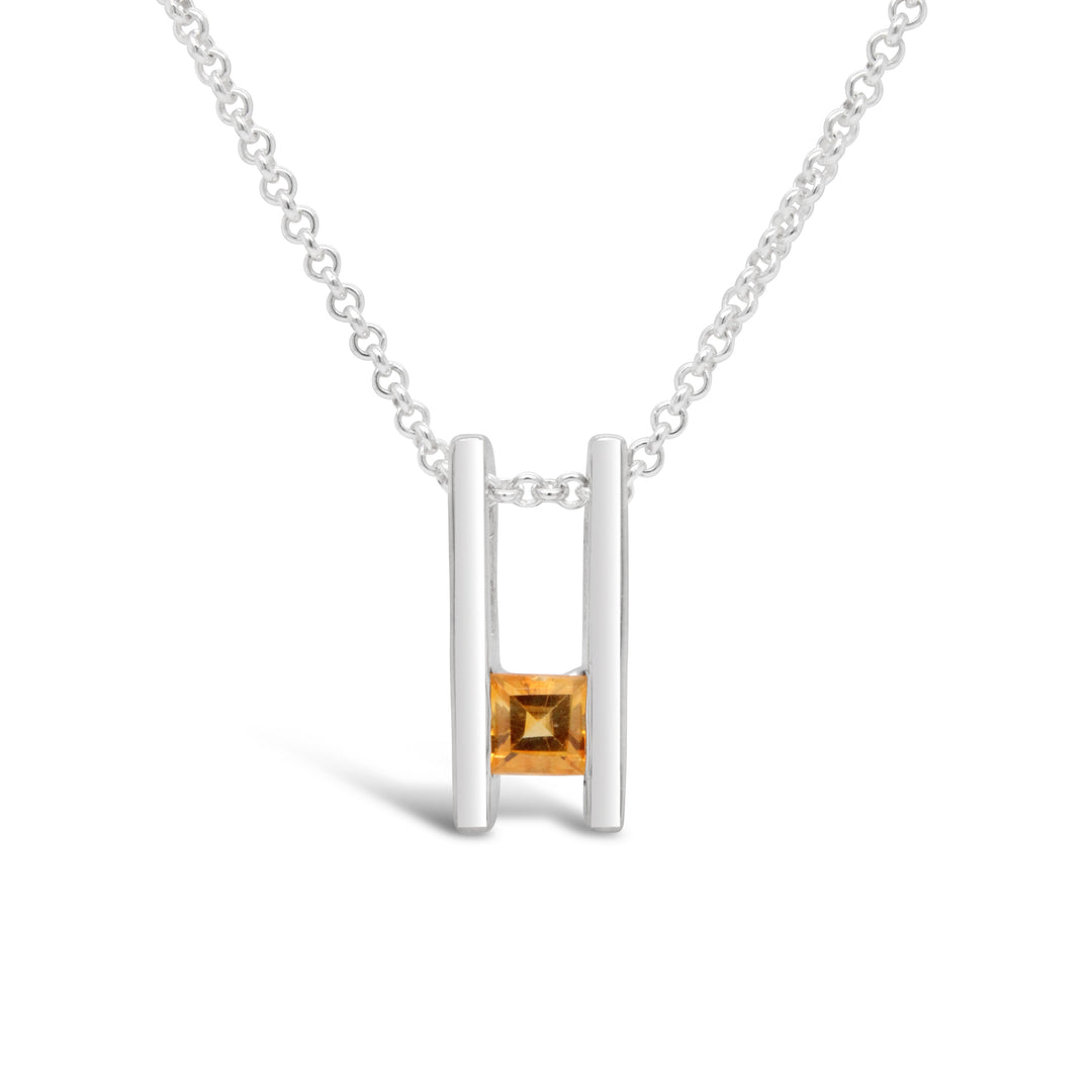 Double Bar Birthstone Pendant, November