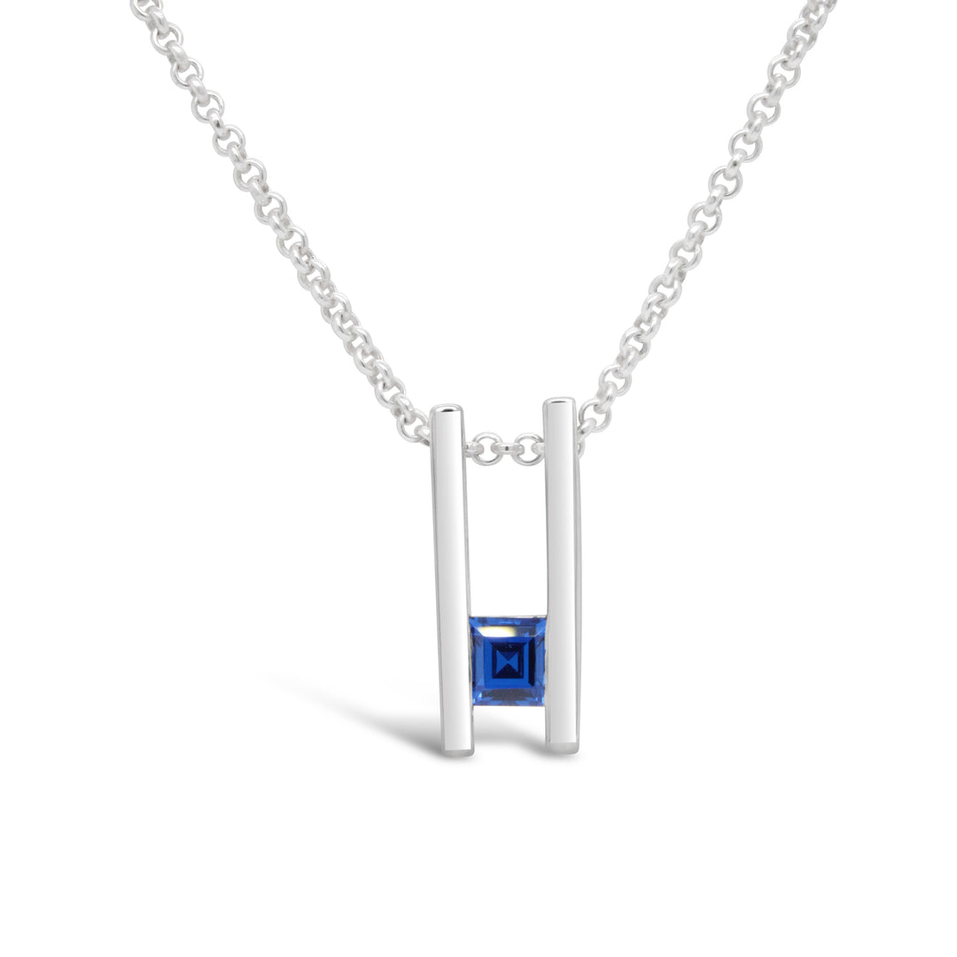 Double Bar Birthstone Pendant, September