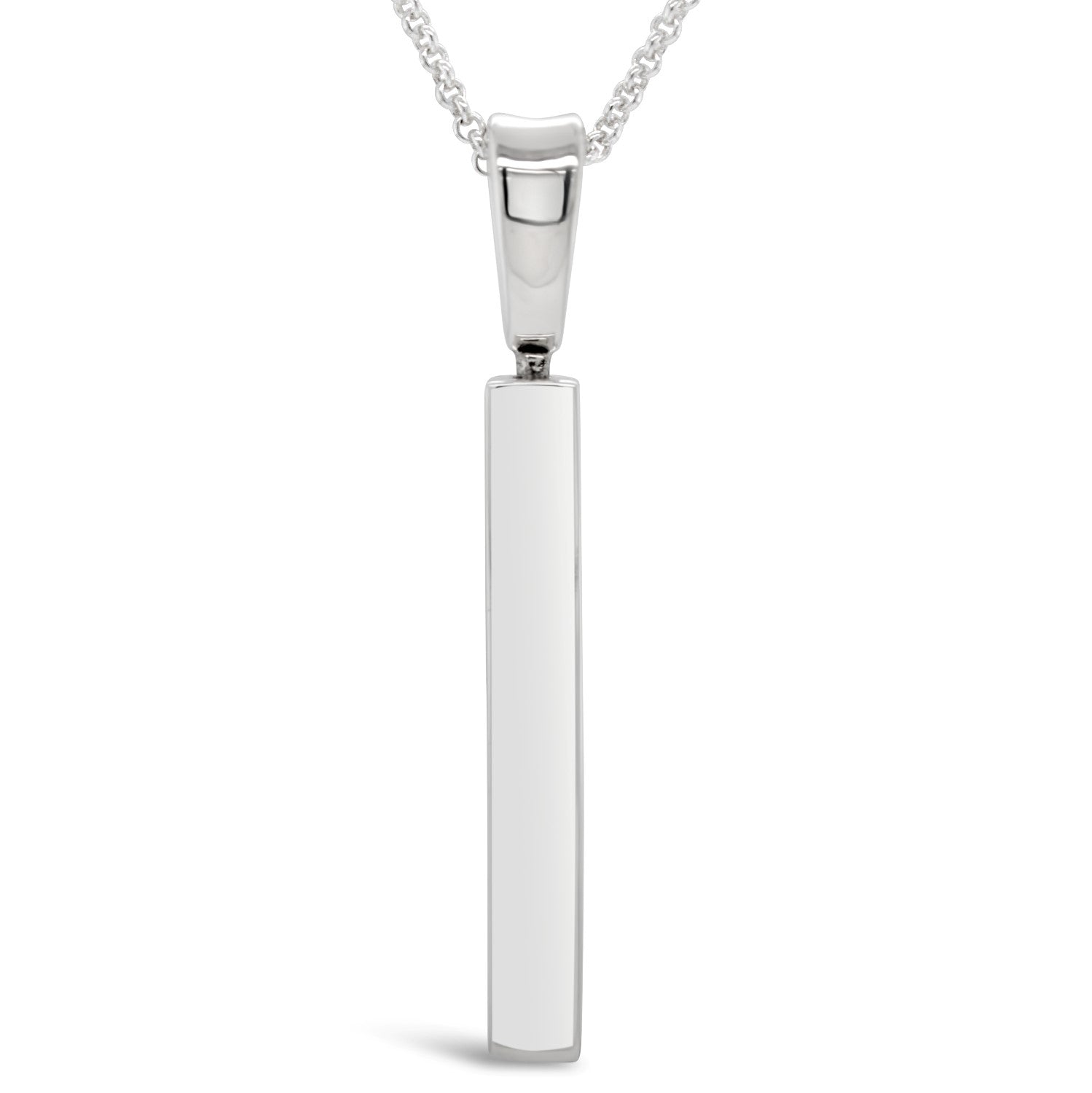 GNM Sterling Silver Bar Pendant, 18"
