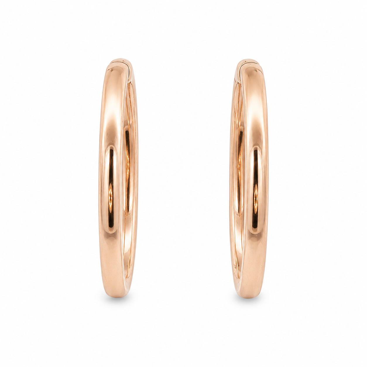 10K Rose Gold 35MM Oval Hoop Earrings