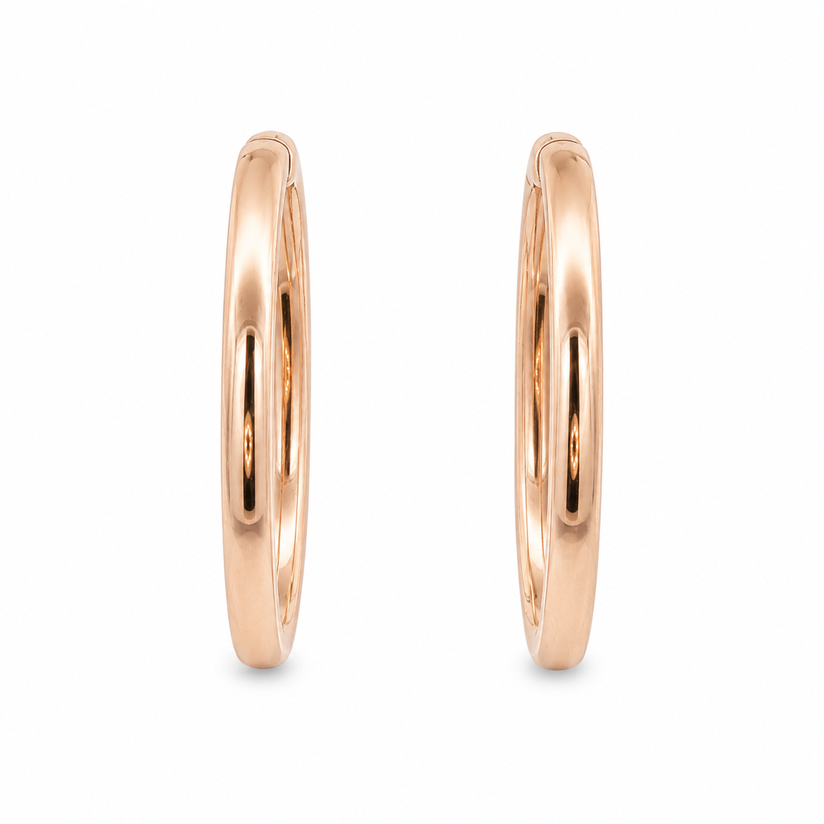 10K Rose Gold 35MM Oval Hoop Earrings