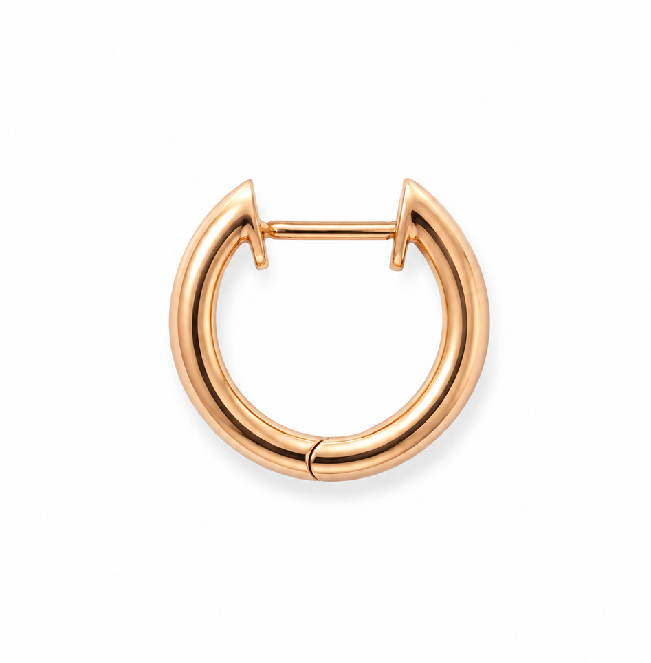 10K Rose Gold Polished Hoop Earrings