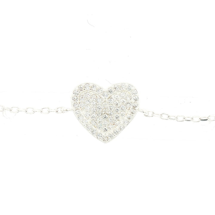 Pave Heart Charm Bracelet