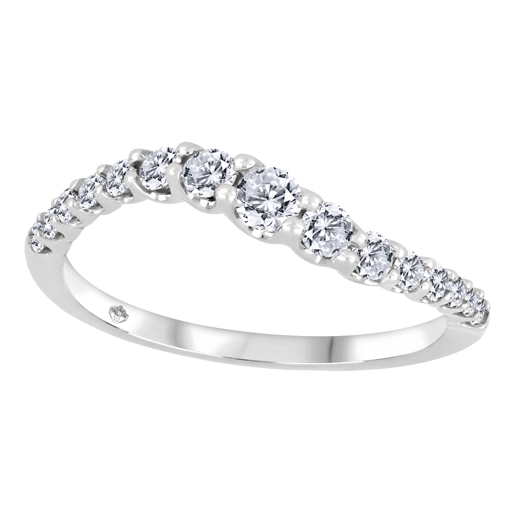 FINAL SALE - 10 Karat Curved Diamond Band, 0.47TDW
