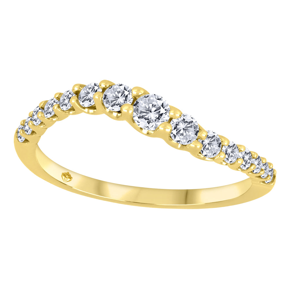 FINAL SALE - 10 Karat Curved Diamond Band, 0.45TDW