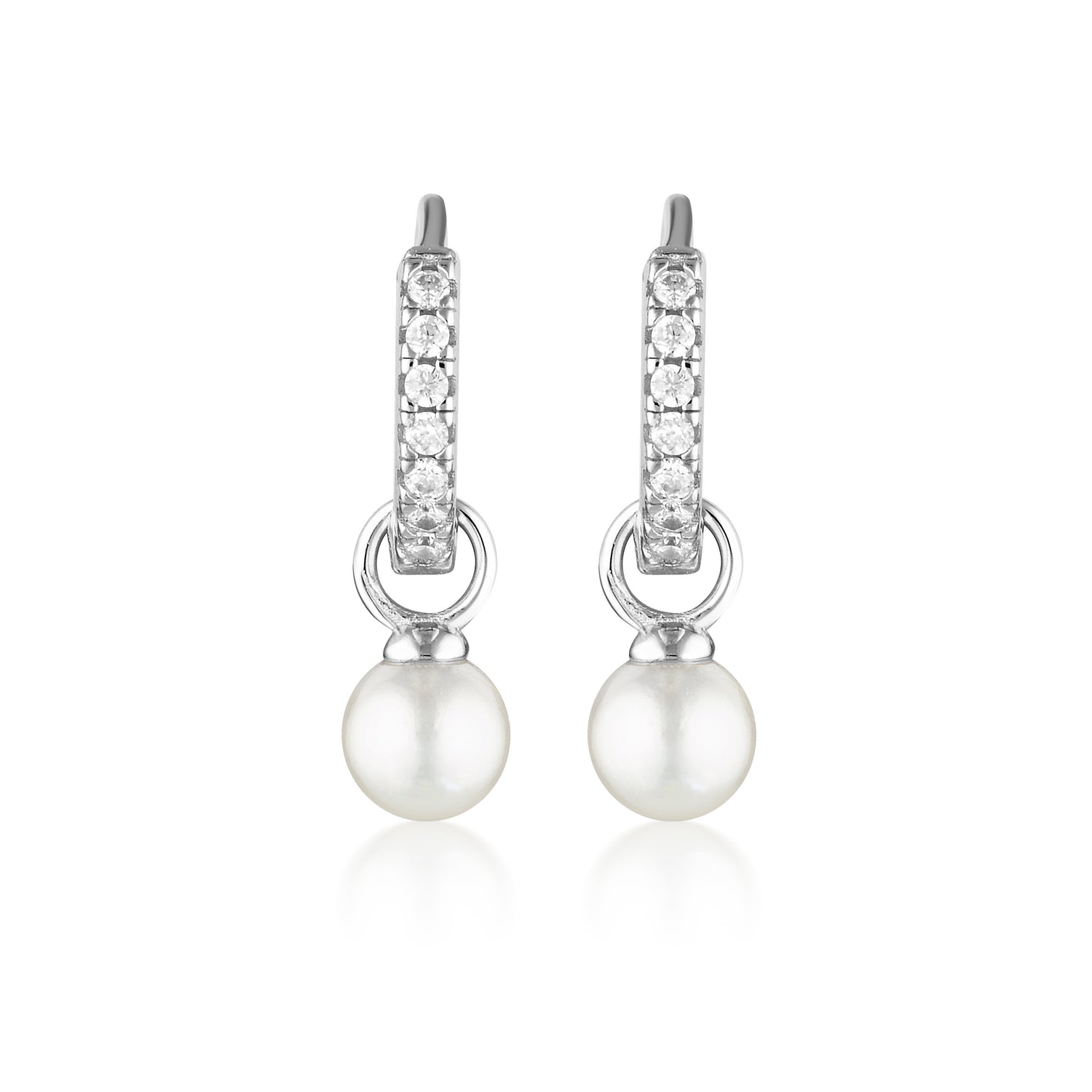 Huggie Earring with Pearl Drop