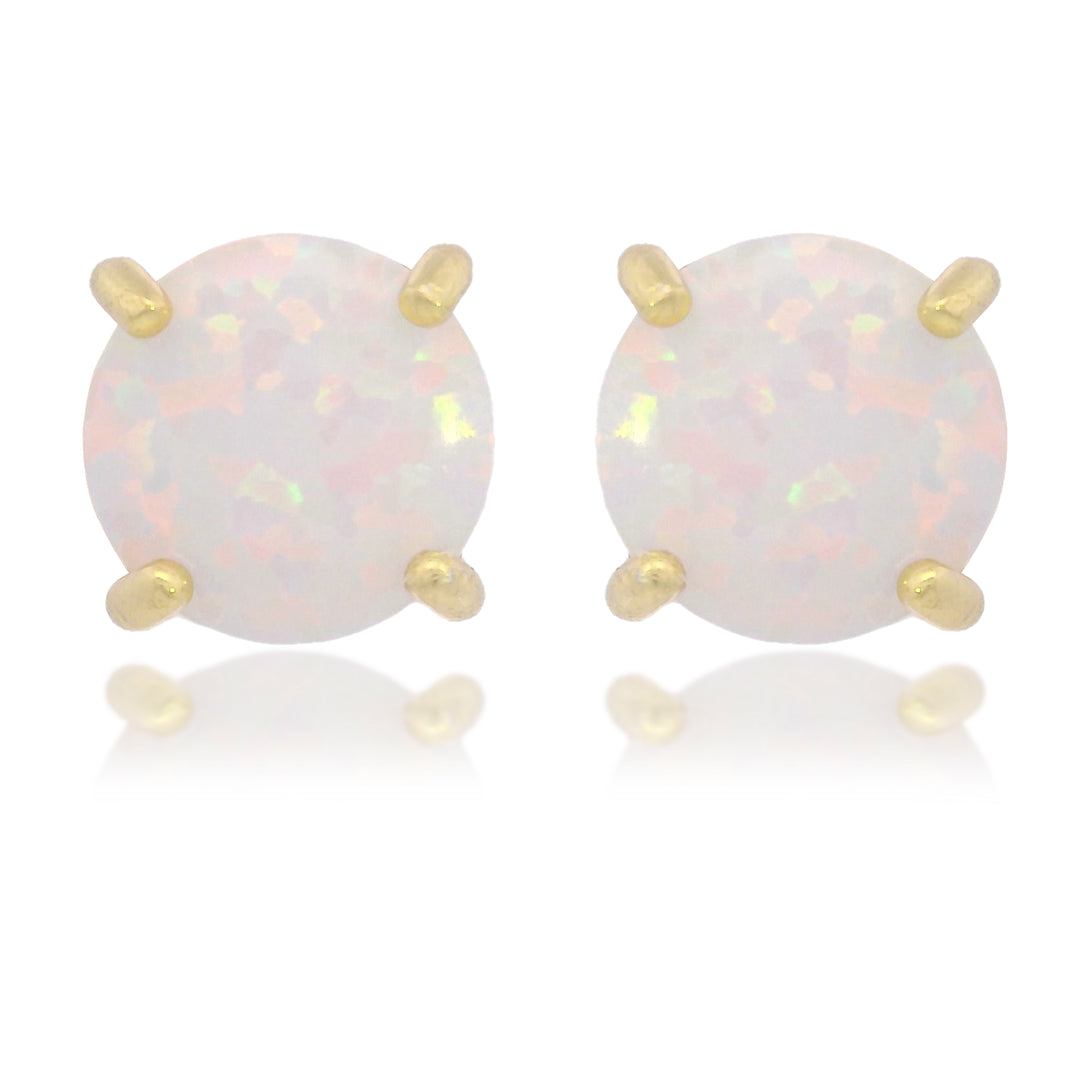 5MM Created Opal GP Stud Earrings