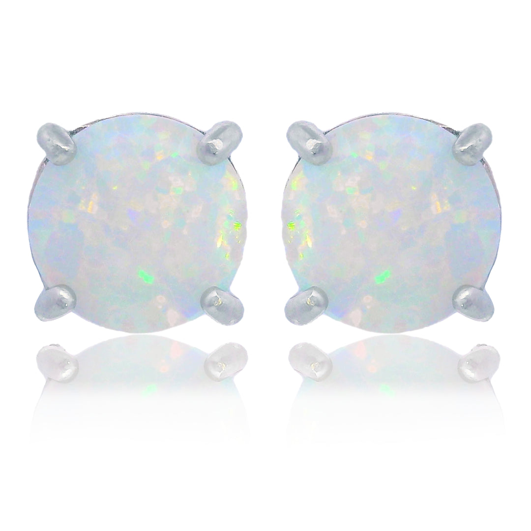 5MM Created Opal Stud Earrings