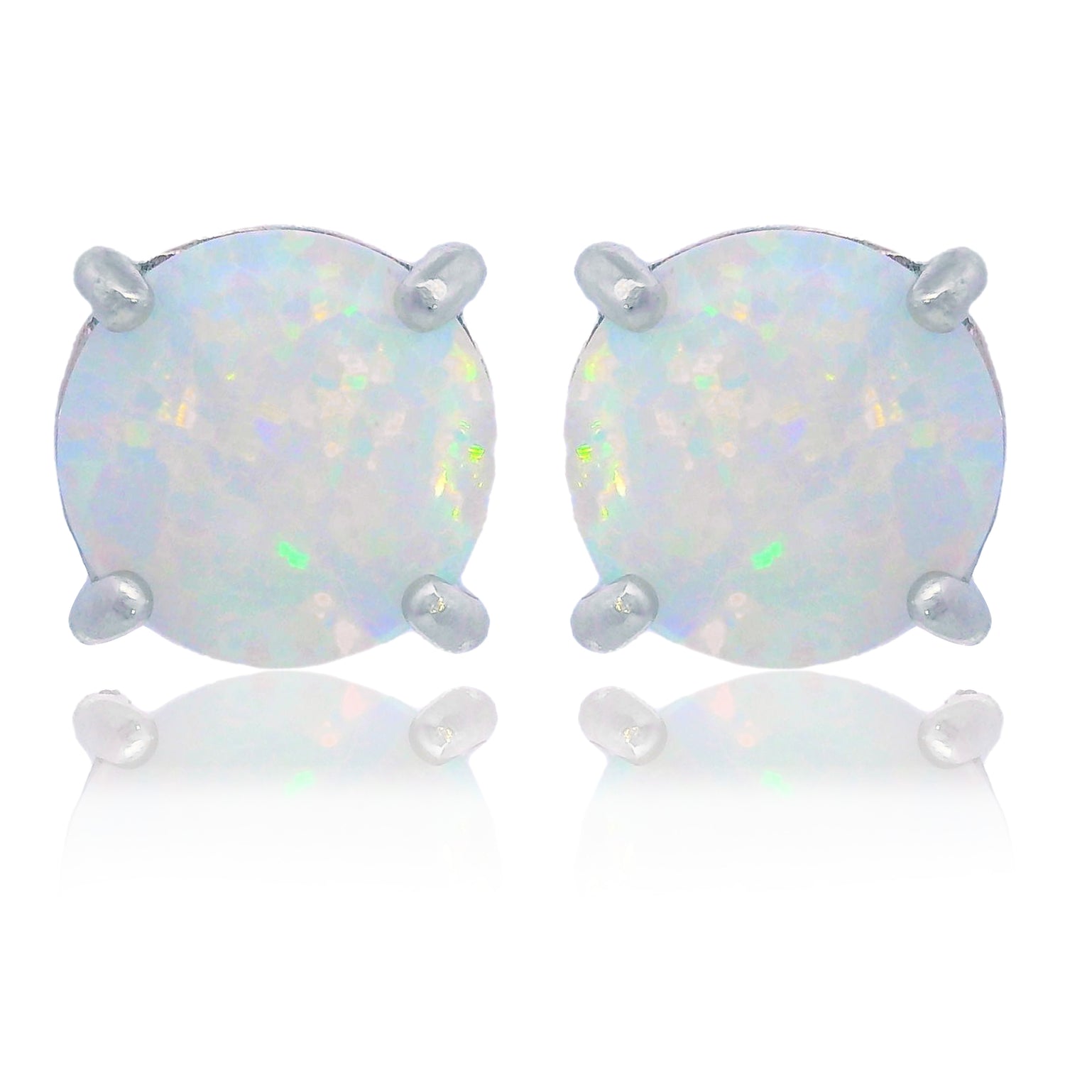 5MM Created Opal Stud Earrings