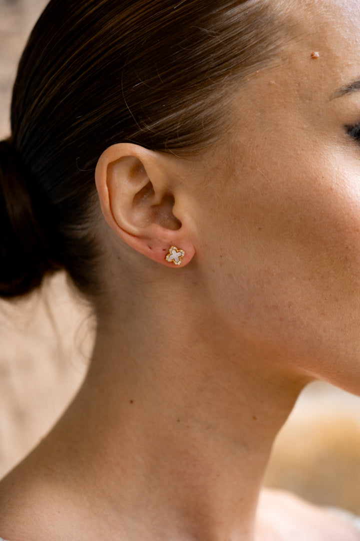 Fairwater MOP Clover Stud Earrings