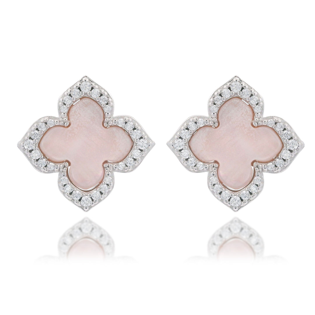 Sydney Soiree Fairwater Rhodium-Plated Sterling Silver Clover Studs