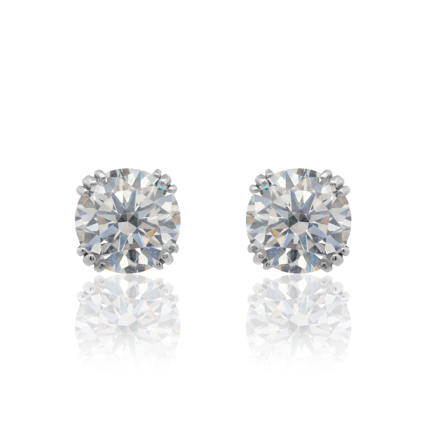 6.5MM Round Cut Stud Earrings