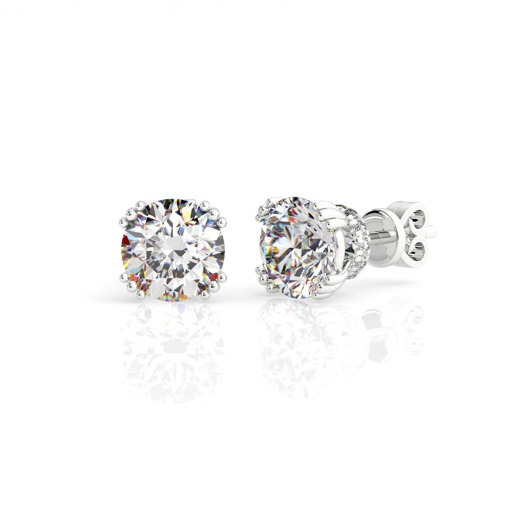 6.5MM Round Cut Stud Earrings