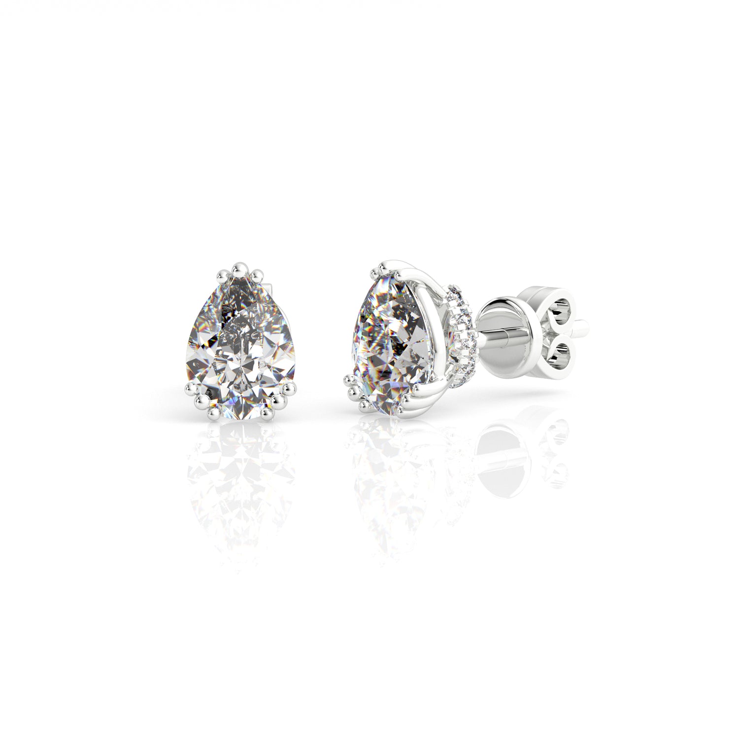 Pear Cut CZ Stud Earrings