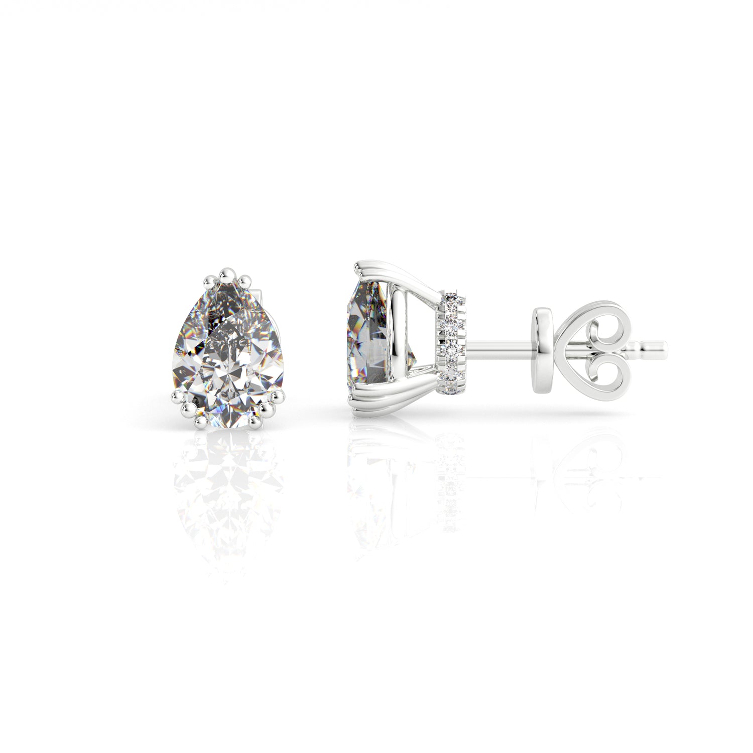 Pear Cut CZ Stud Earrings