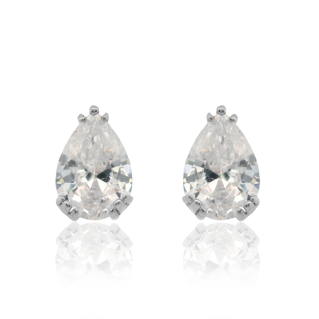Pear Cut CZ Stud Earrings