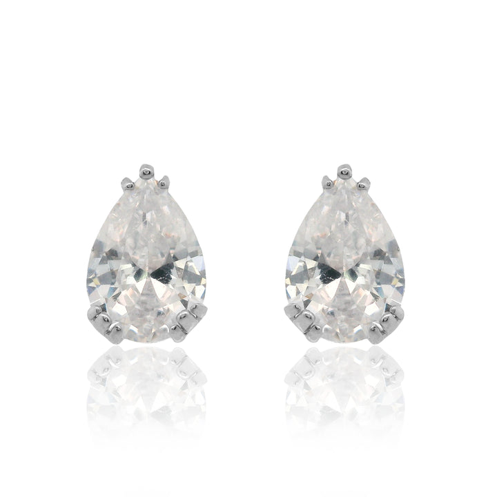 Pear Cut CZ Stud Earrings