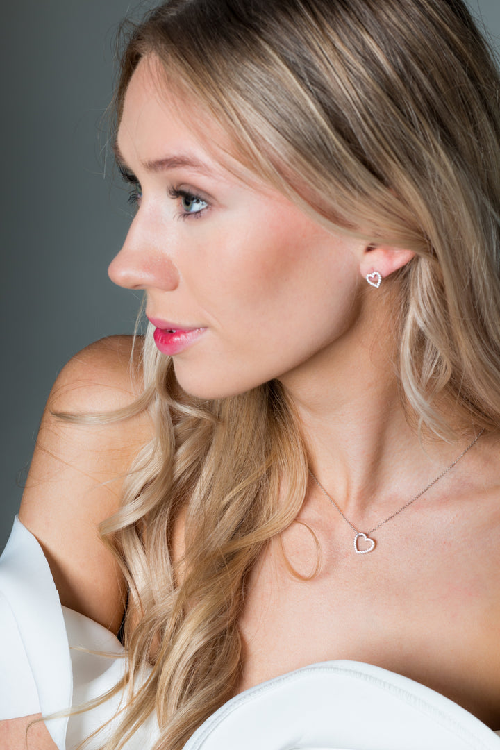 Hera Rhodium-Plated Sterling Silver Open Heart Pendant