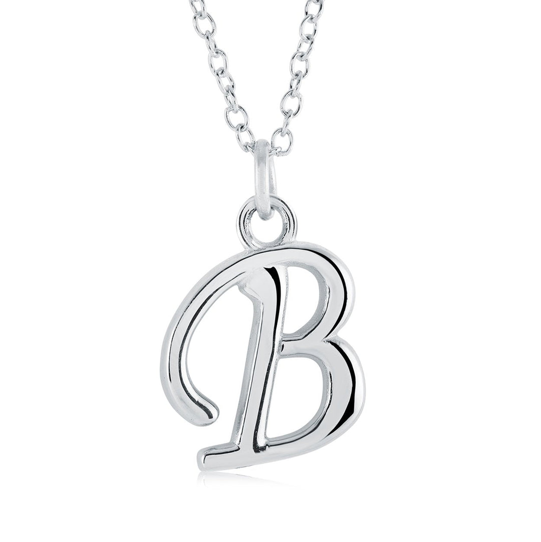 Initial 'B' Script, Stainless Steel