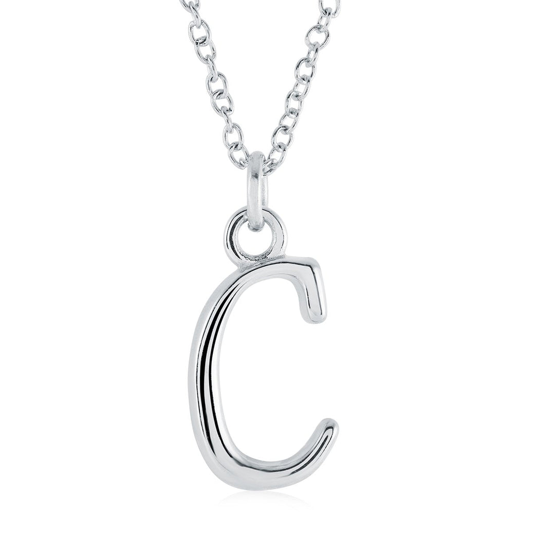 Initial 'C' Script, Stainless Steel