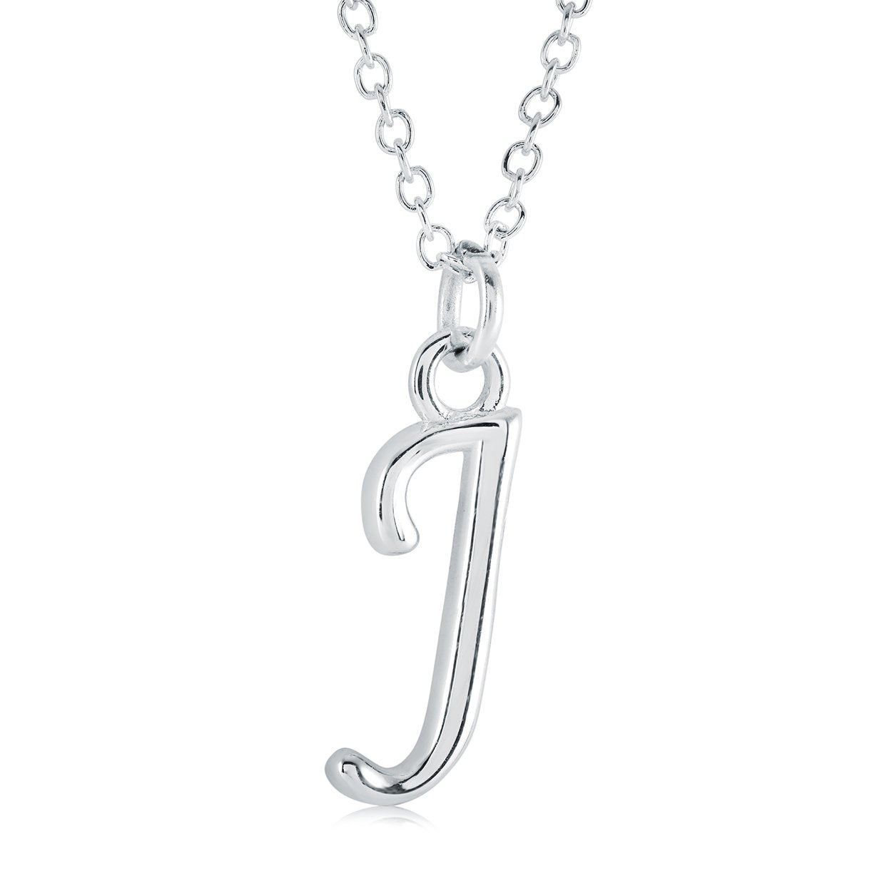 Initial 'J' Script, Stainless Steel