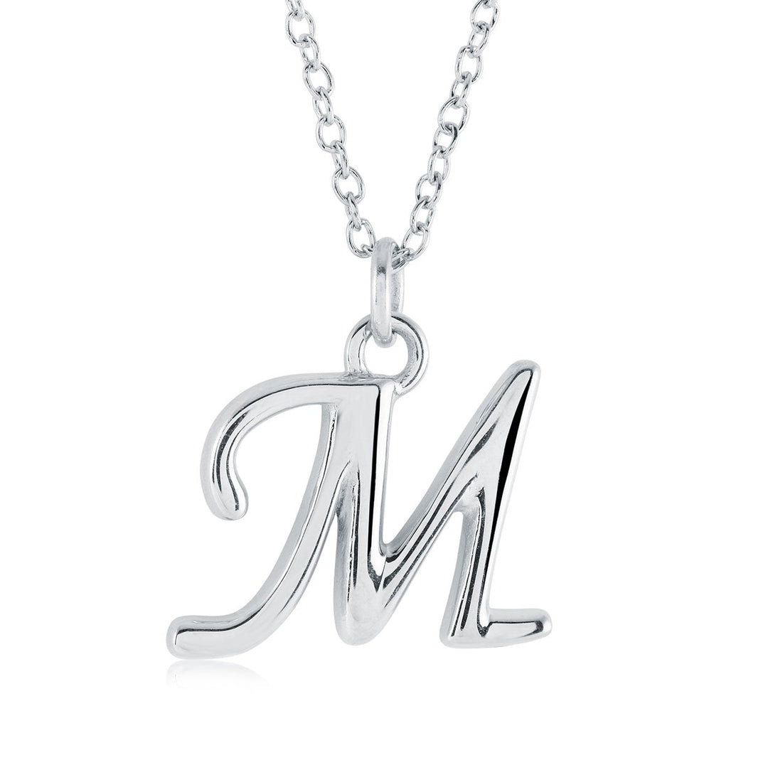 Initial 'M' Script, Stainless Steel