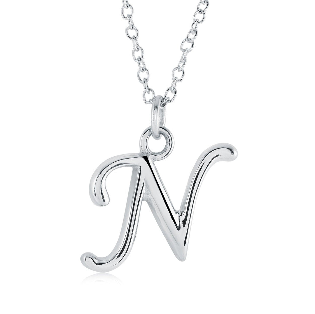 Initial 'N' Script, Stainless Steel