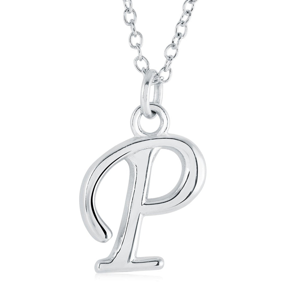 Initial 'P' Script, Stainless Steel