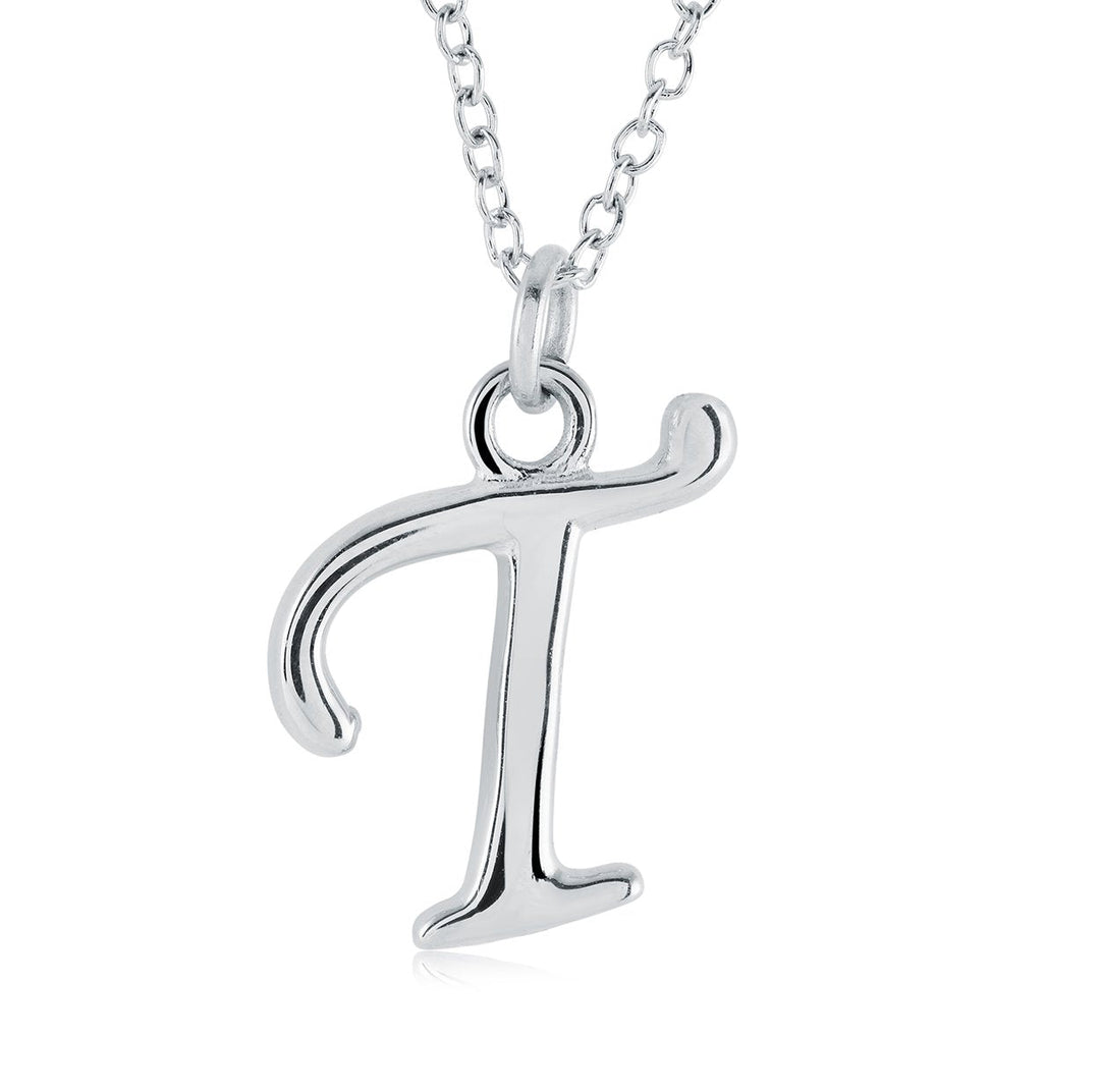 Initial 'T' Script, Stainless Steel
