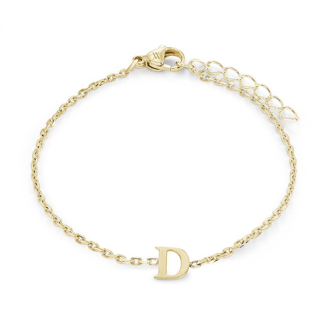 Yellow GP Initial Bracelet - Letter D