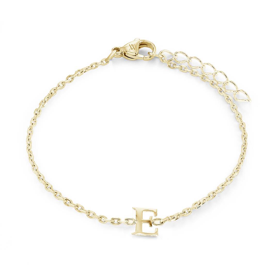 Yellow GP Initial Bracelet - Letter E