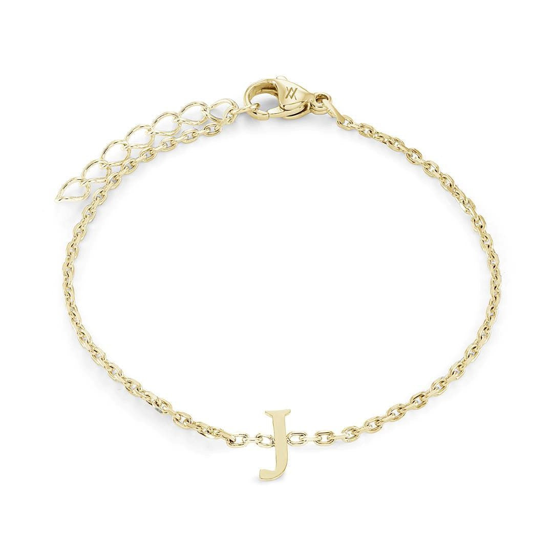 Yellow GP Initial Bracelet - Letter J