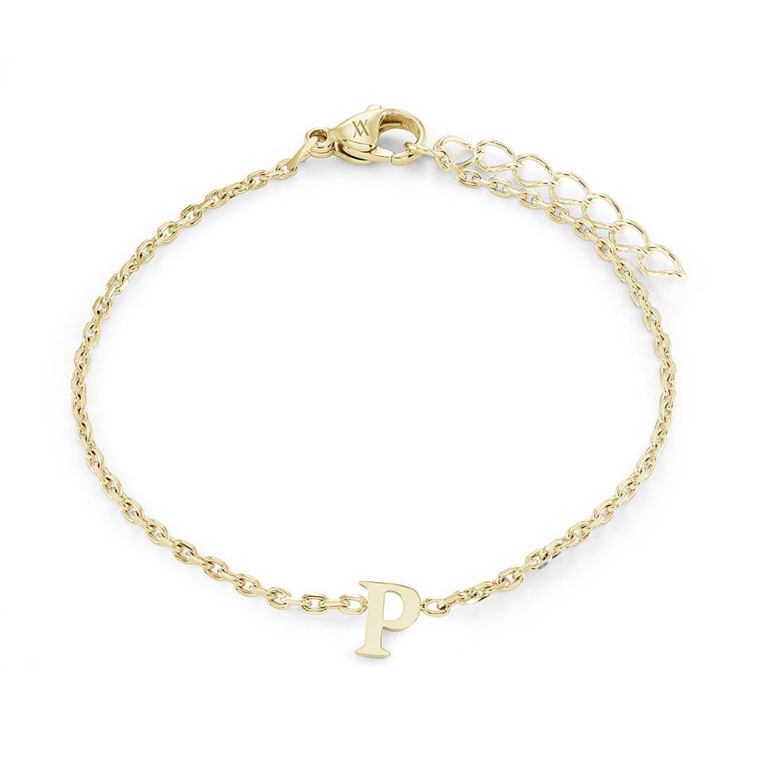 Yellow GP Initial Bracelet - Letter P