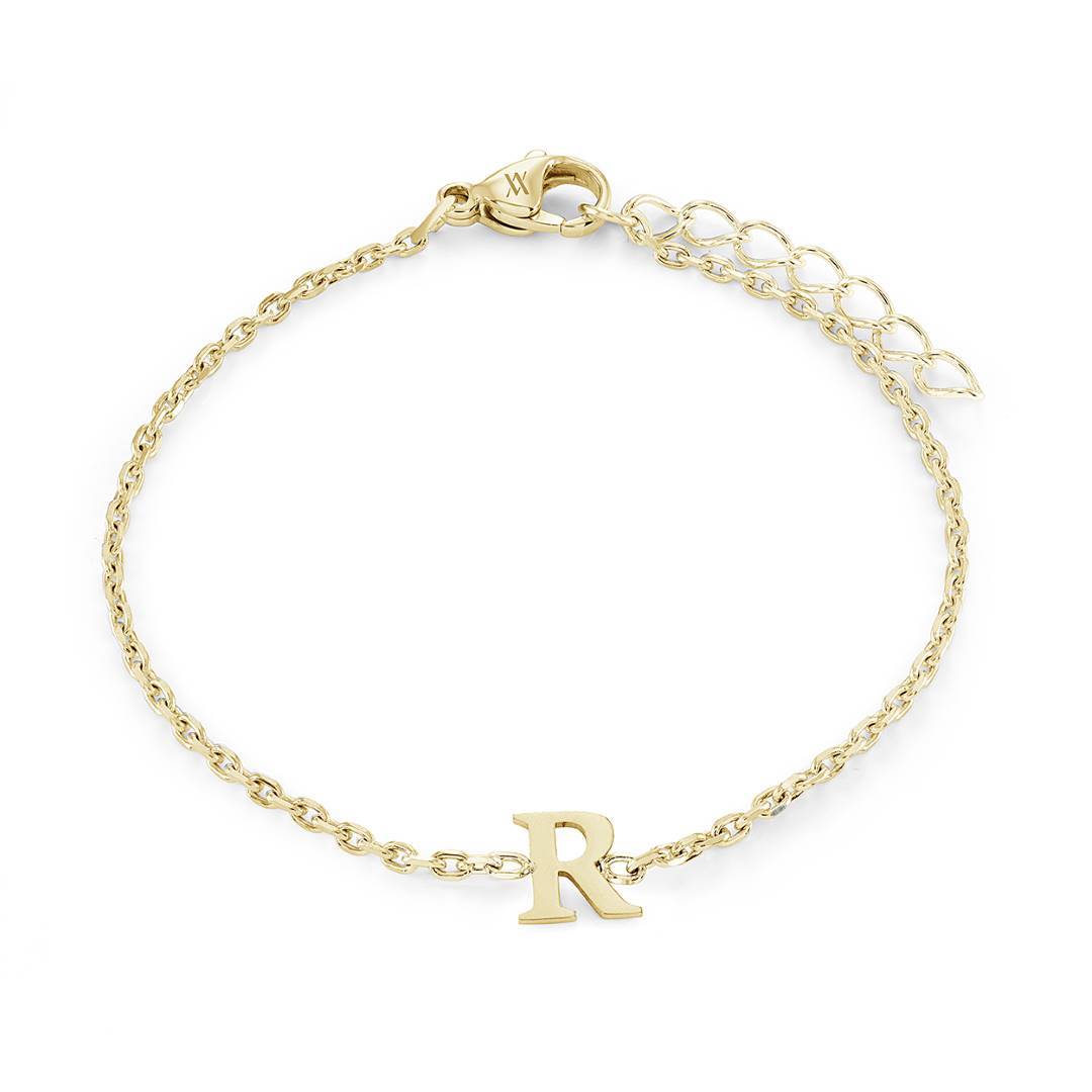 Yellow GP Initial Bracelet - Letter R